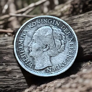 NETHERLANDS ANTILLES 1944D 1/10 GULDEN SILVER VERY NICE CONDITION L103G - Picture 1 of 3