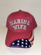 VETERAN HAT / MARINE WIFE (PINK HAT) ADJUSTABLE STRAP/ONE SIZE FITS ALL