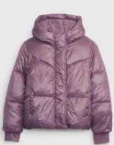 Gap Kids Puffer Jacket XL Purple With Hood. Fleece Lining. - Picture 1 of 6