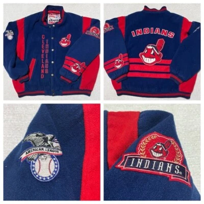 Chaqueta de béisbol de lana vintage Nuez moscada Cleveland Indians para hombre XL Foto 1 de 4