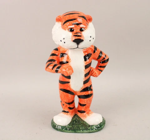 VTG 2002 Slavic Treasures Auburn Aubie Tiger Mascot L.E. Ceramic Figurine Statue Cover