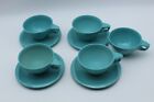 Vintage Boontonware Aqua Blue Lot of Cups & Saucers 1206-8 / 1202-6