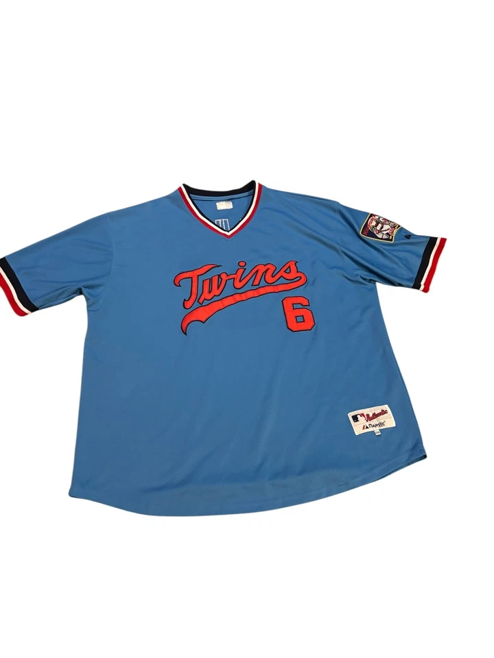 Majestic Minnesota Twins Tony Oliva Throwback Jersey Blue and Red Size 56 - Image 1 of 1