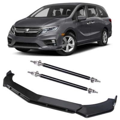 For Honda Odyssey Carbon Fiber Front Bumper Lip Spoiler Splitter Body Kit Strut - Image 1 of 4