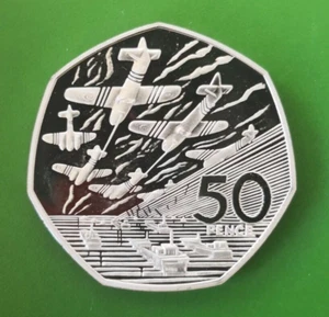 1994 Silver Proof D-Day 50p Coin #1392c - Picture 1 of 2