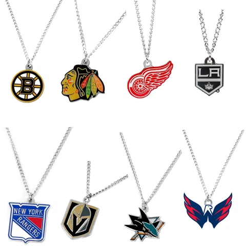 NHL logo necklace charm and chain pendant PICK A TEAM Cover