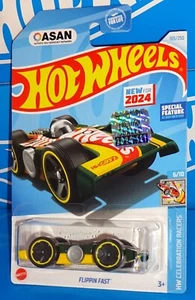 Hot Wheels New 2024 Factory Set Celebration Racers Flippin Fast Green & Yellow - Picture 1 of 3