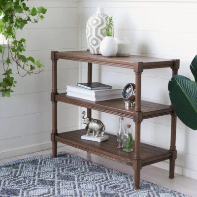 SAFAVIEH Rafiki 3-Shelf Console Table | Brown | - Image 1 of 4