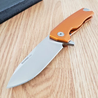 Cuchillo Plegable LionSTEEL ROK 3.25" Bohler M390 Hoja de Acero Naranja Mango de Aluminio Foto 1 de 4