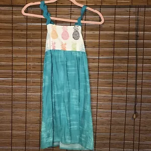 vestito cravatta regolabile bitty bambu bambina taglia 6 teal e ananas - Foto 1 di 6