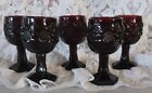 Vintage Lot Of 5 Avon 1876 Cape Cod Glass Rich Dark Ruby Red 4 5/8? Wine Goblets