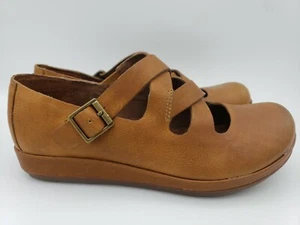 Korks Korkease Emilia Criss Cross braune Schnalle Keilabsatz Damen Größe 6,5 Komfortschuh - Bild 1 von 9
