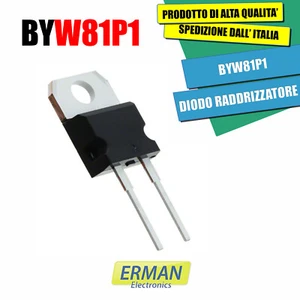 KIT 2PZ. DIODO RADDRIZZATORE BYW81PQ 220V 20A TO220 - Foto 1 di 1