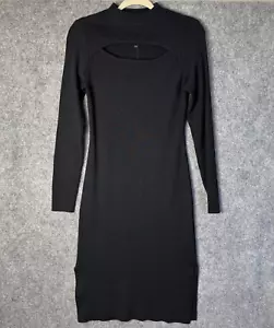 NEW Vero Moda Dress Women's Small Black High Neck Cut Out Fitted Sweater Dress - Picture 1 of 15