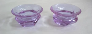 PR signed Moser Glass Alexandrite Neodymium salt cellars dips 2 1/2" x 1 1/4" - Picture 1 of 15