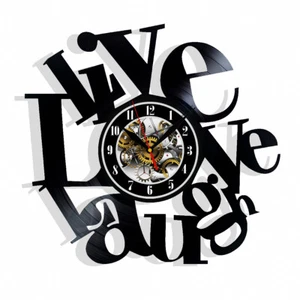 Live Love Laugh Wall Clock Gift Birthday Holiday Art Home Room Decor Design - Picture 1 of 4