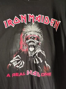 Iron Maiden A real dead one mens black metal rock cotton t-shirt size XL - Picture 1 of 8