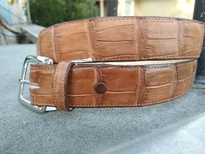 Wild Alligator leather Belt Skin Gator Hide Golf Causal Dress Belly Pro DE2 - Picture 1 of 12