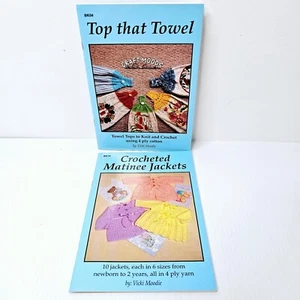 Crocheted Matinee Jackets & Towel Tops Baby Clothes by Vicki Moodie Free Postage - Picture 1 of 18