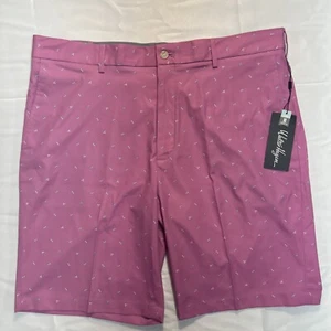 Men's Walter Hagen Perfect 11 Collection Jasmine Pink Golf Shorts 40"W 10" NWT - Picture 1 of 15