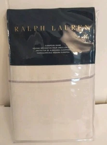 RALPH LAUREN Alessandra Marden Linen EURO PILLOW SHAM Cream / Lilac NIP $255 - Picture 1 of 11
