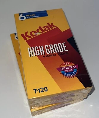 NUEVO Lote de 3 cintas de casete de video Kodak de alta calidad T-120 VHS grabables de seis horas Foto 1 de 4