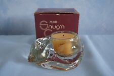 Vintage 1980 Avon Snug n Cozy Glass Candle Holder w Spice Garden Votive