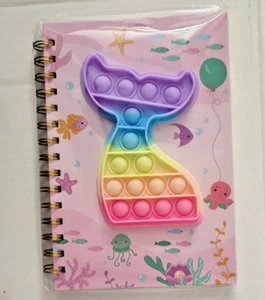 Pop It Notebook for Kids FISHTAIL Fidget Girls Diary Journal Spiral 6.1"x8.26" - Picture 1 of 6