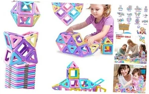 Castle Magnetic Building Blocks Magnetic Tiles Educational Stem Toys for Kids  - Picture 1 of 7