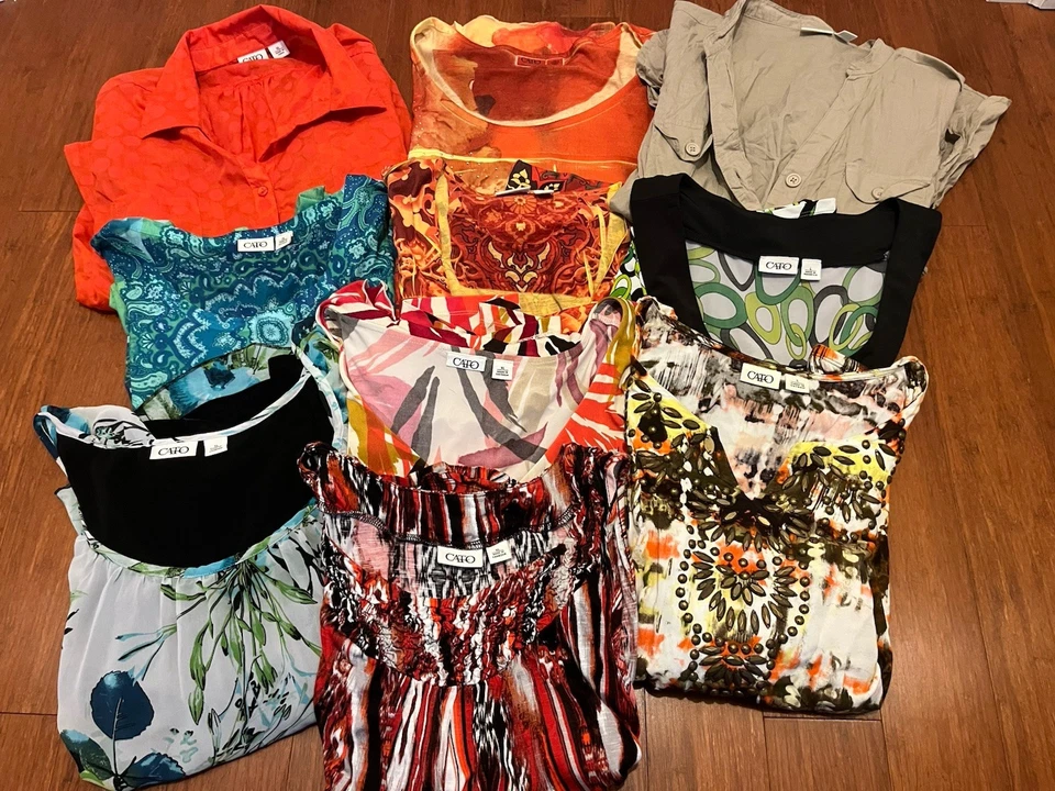 Lot of 10 Women's Tops Shirts Blouses Work Muitlicolor Large XLarge XL Tanks - Image 1 of 4