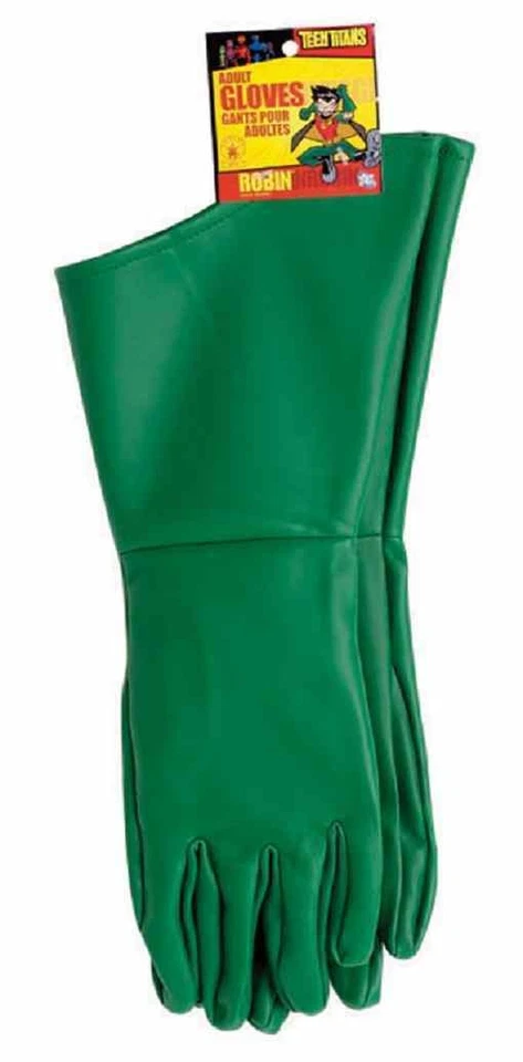 Robin Gloves Batman Teen Titans Green Dress Up Halloween Adult Costume Accessory - Image 1 of 1