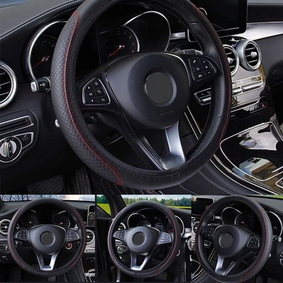 For Nissan Car Durable Leather Steering Wheel Cover Breathable Anti-Slip 15'' - Image 1 of 4