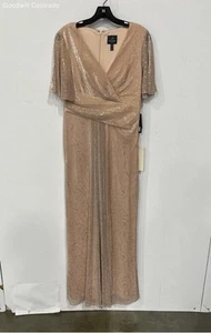 Adrianna Papell Rose Gold Wrap Dress Size 10 New With Tag - Picture 1 of 5
