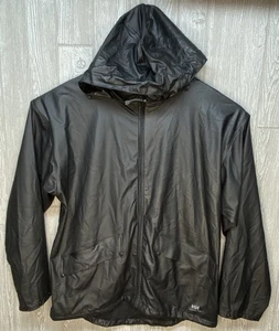 Helly Hansen Men's Black Hooded Rain Resistant Jacket Polyurethane Size Large - Picture 1 of 7