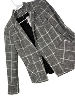 Nuevo Blazer Chaqueta a Cuadros Casa Blanca Mercado Negro Talla 8 Negro Blanco RH10464 Foto 1 de 4