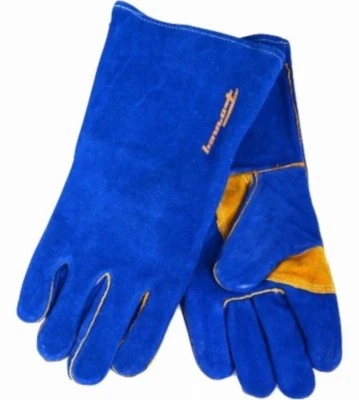 Welding Glove, Split Leather Palm & Back, Blue, L - 53422 - Image 1 of 1