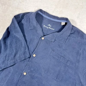 Camisa Tommy Bahama Hombres 1XLB Azul 100% Seda Floral Hawaiano Campamento Playa Verano SS - Imagen 1 de 10