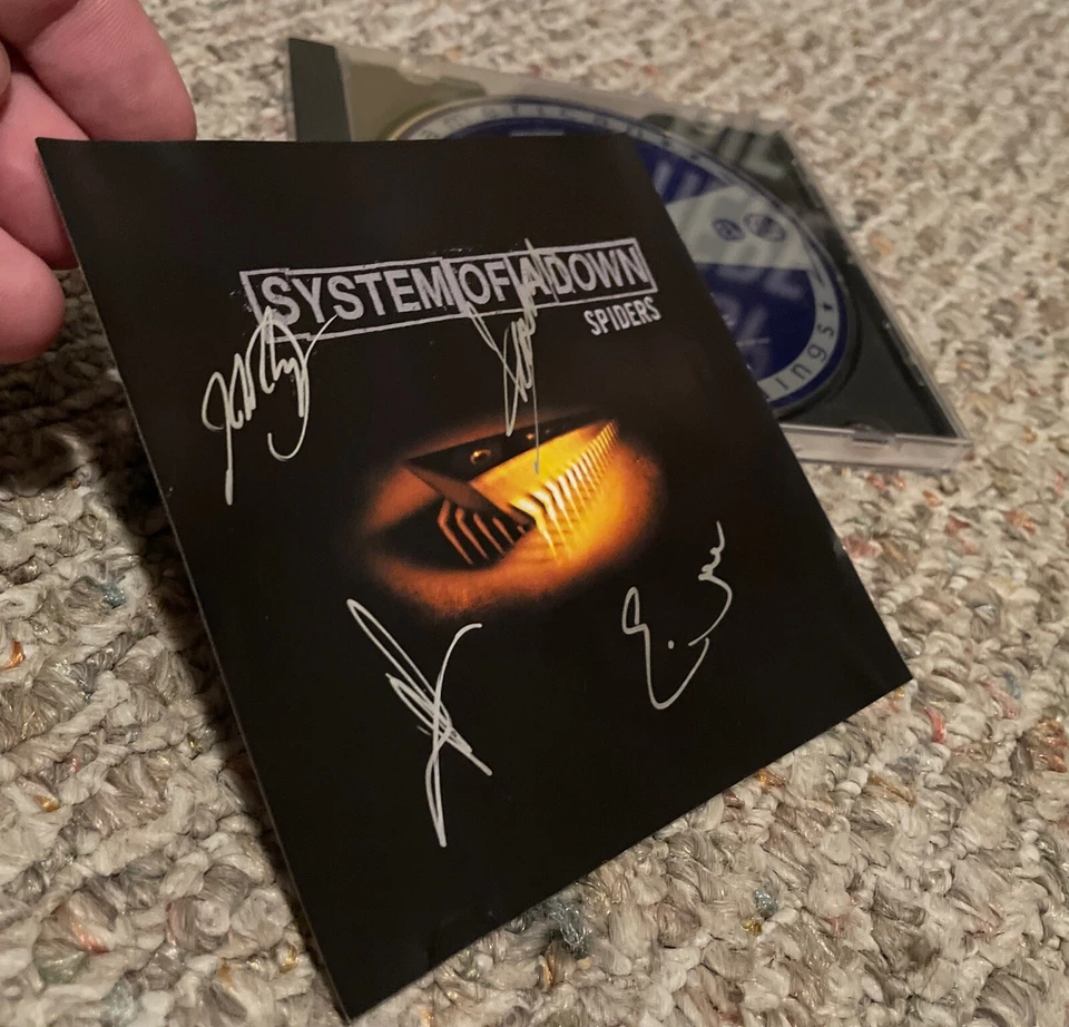 System Of A Down Spiders PROMO CD Single SIGNED BY ENTIRE BAND autographed 1999 - Image 1 of 4
