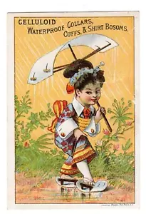 ZELLULOID WASSERDICHT KRAGEN MANSCHETTEN SHIRT BOSOMEN*MANSCHETTEN WIE REGENSCHIRM & SCHUHE - Bild 1 von 2