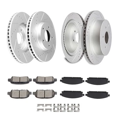 Front & Rear Disc Rotors Ceramic Brake Pads for 2004 2005 2006-2017 Nissan Quest - Image 1 of 4