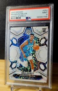 2023 Brandon Miller Panini Mosaic White Sparkle Prizm Rookie SSP RC PSA 9 🔥 🔥  - Picture 1 of 5