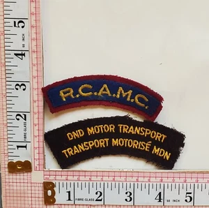 Royal Canadian Army Medical Corp & DND Motor Transport Jacket Vest Patches - Picture 1 of 1