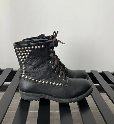 Botas moteras para mujer marca ASH con remaches metálicos 39 talla 8.5 hechas en Estados Unidos en México Foto 1 de 4