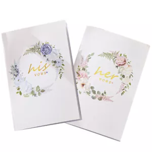 Wedding Vows Books Ceremony Scroll Gift Keepsake Notebook His and Hers Planner - Picture 1 of 5