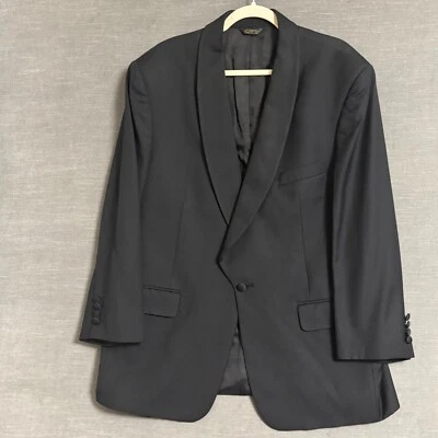 Chaqueta Esmoquin J Michaels 46S Negra Lana Chal Cuello Boda Formal Inglaterra EE. UU. Foto 1 de 4