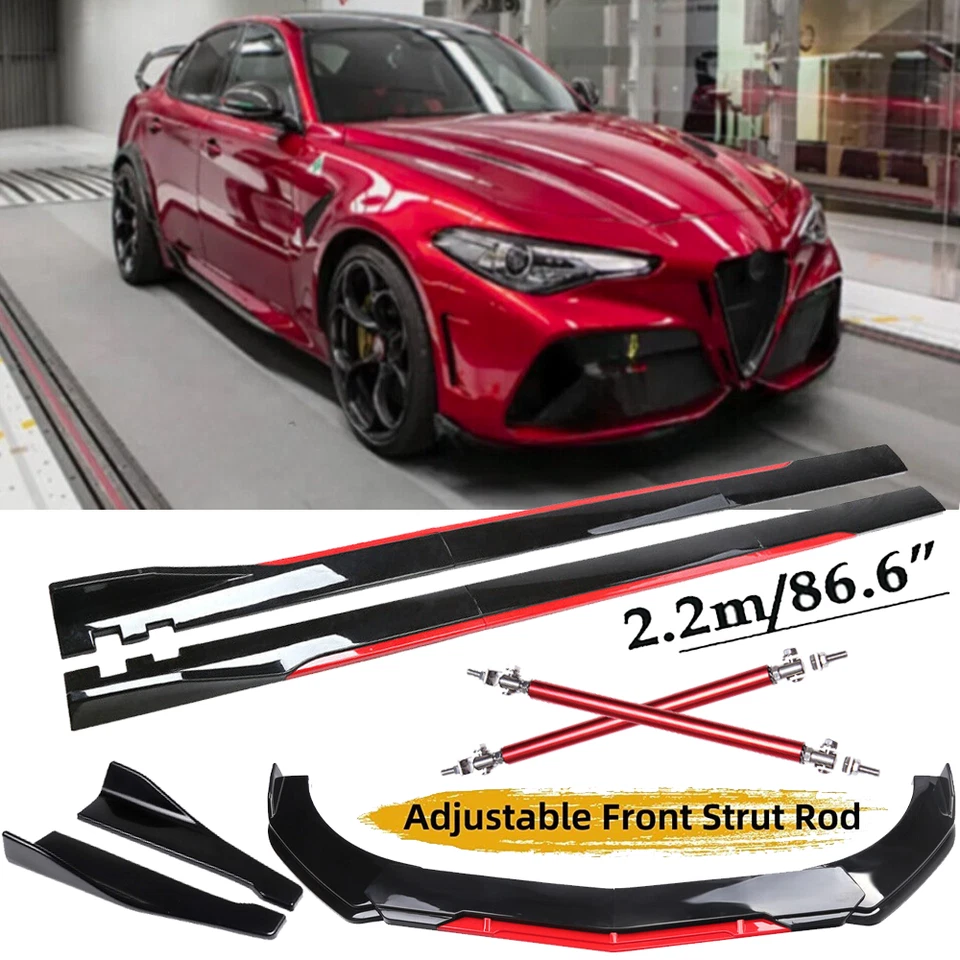 For Alfa Romeo Giulia GTA Front Bumper Lip Splitter Spoiler Side Skirt Bod Kit Foto 1 de 4