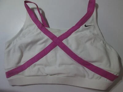 Sujetador deportivo Nike talla L blanco inalámbrico sin forro correa ancha pulóver transpirable Foto 1 de 4