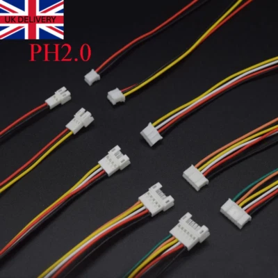 Micro PH 2.0mm Electrical Connector 100mm Wires 2/3/4/5/6 Pin Male & Female UK - Image 1 of 4