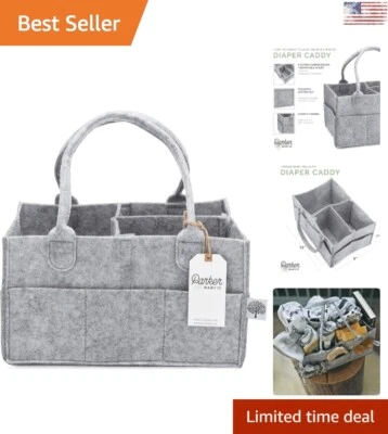 Essential Felt Diaper Caddy - Nursery Storage Bin and Car Organizer - Grey - Image 1 of 4