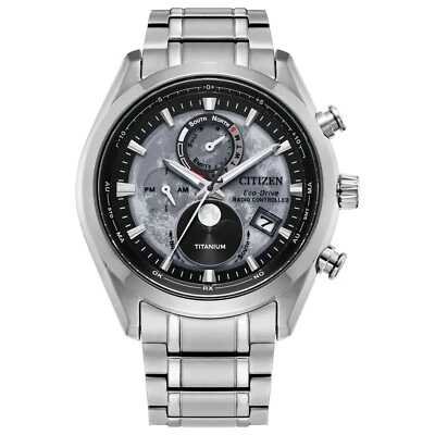 Citizen Men 's Titanium Radio Control Eco-Drive Silver Watch 43 MM BY1010-57H - Image 1 of 4